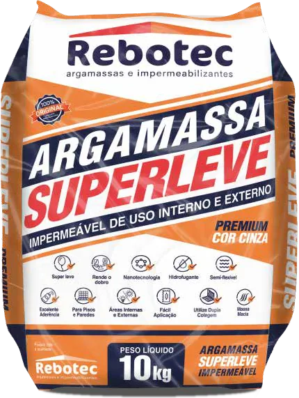 Argamassa Superleve Rebotec