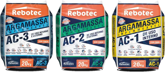 Argamassas AC-1, AC-2 e AC-3 Rebotec
