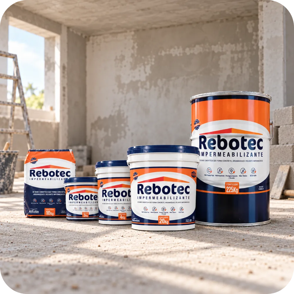 Linha Rebotec Impermeabilizante em obra
